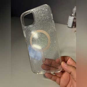 *MAKE OFFER* Speck Presidio IPhone 15 Plus clear glitter with gold MagSafe